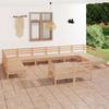 Vidaxl 12-Cz. Garden Lounge Set, Solid Pine Wood