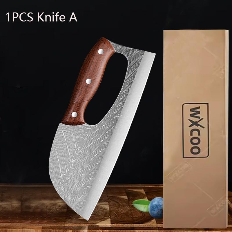 WXCOO Multifunctional Vegetable Cutting Knife Stainless Steel Kitchen Fruit Slicing Meat Cleaver Labour-saving Chopping Knife
