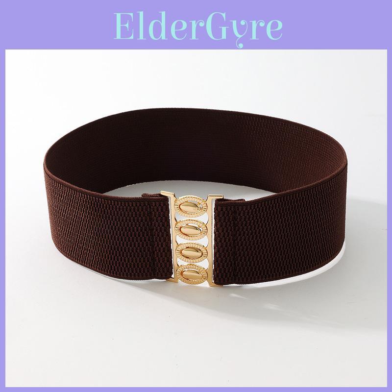 Womens Knitted Wide Waist Belt With Metal Clasp For Stylish Daywear
