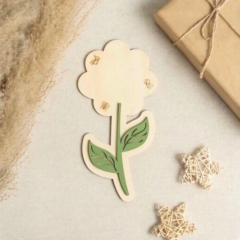 Hand Painted Mother's Day Plaque Decoration Ornament DIY Handprint Sign 2D Flat Mom Gifts Flower Table Decor