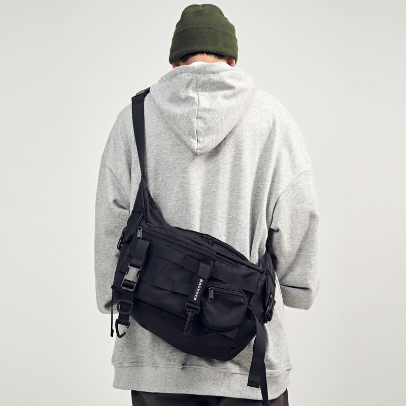 

Japanese Street Fashion Brand Workwear Ins Crossbody Bag Black