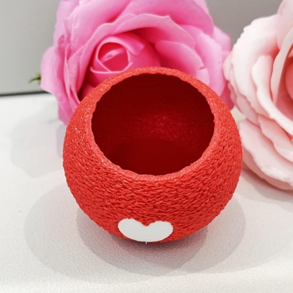 Mini 3D Printed Plant Pot Heart Pattern Eco-Friendly Planter Unique Bonsai Pots Office