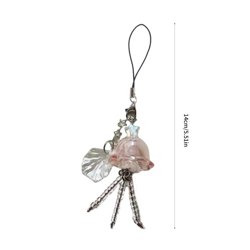Handmade Jellyfish Pendant Unique Key Adornment Delicate Hanging Decors Stylish Jellyfish Phone Charm for Any Occasion