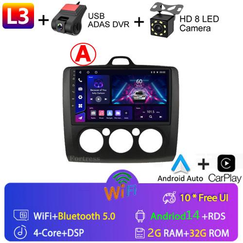 9" 2 Din 4G+WiFi Car Radio for Ford Focus Exi MT Mk2 MK3 2004-2011 Multimedia Player Android 13 GPS Navigation Head Unit