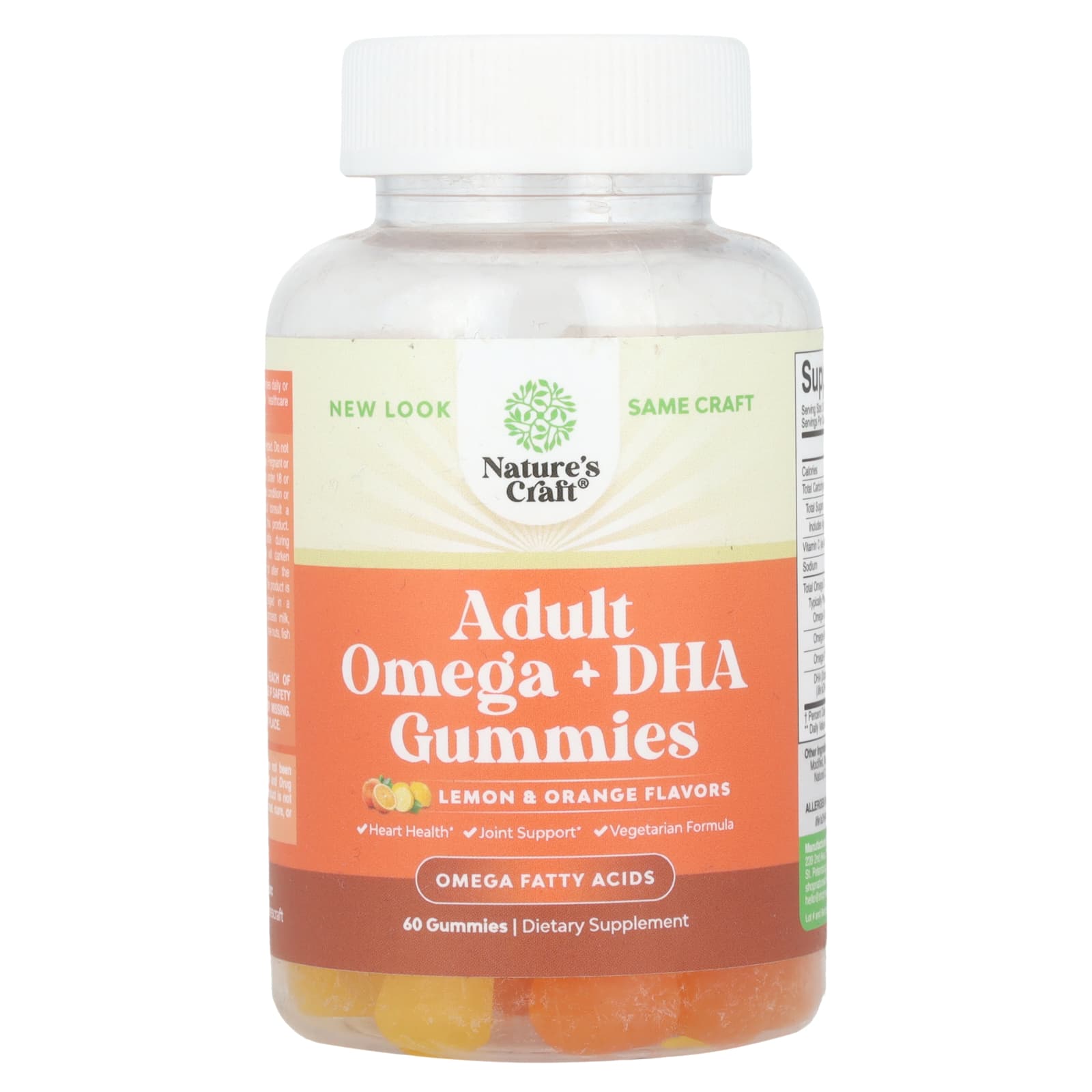 

Nature S Craft, Adult Omega + Dha Gummies, Lemon & Orange, 60 Gummies
