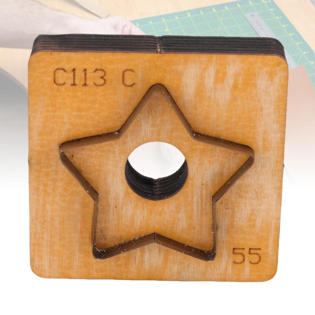 Star Leather Cutting Die Wooden Base Incisive Steel Blade Multifunctional Leather Die Cutter for Crafts Decors