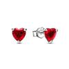 Classic Shiny Red Jewelry 925 Silver Exquisite Heart-shaped Bowknot Ring Necklace Bracelet Women's Jewelry Party Gifts