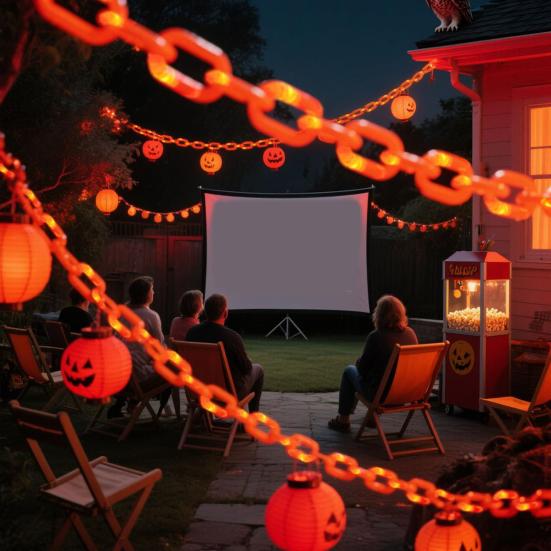 Batteridrevne LED-lys med plastkjede for Halloween-rekvisitter, kjedelys for Halloween-fest, cosplay-tilbehør
