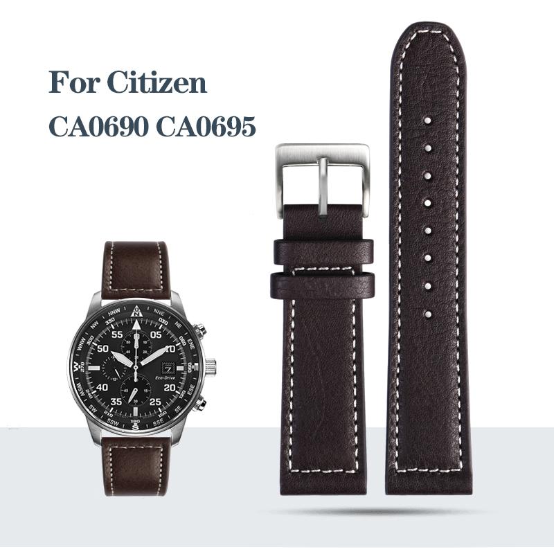 Hochwertiges Armband aus Rindsleder für Citizen CA0690 CA0695-17E CA4500 Armband Herren Stahl Kautschuk Uhrenarmband 20mm 22mm