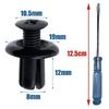 8mm Push Rivet Fastener Clips Universal Car Bumper Fender Liner Door Trim Panel Retainer Clamp with Screwdriver Removal Tool