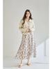 Plaid Asymmetrical Draped Chiffon Midi Skirt with Irregular Hem
