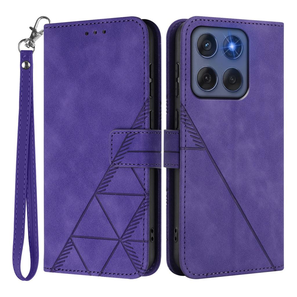 For Motorola Edge (2025) 5G/Motorola Edge 60 Fusion 5G Leather Case with Hand Strap Wallet Stand Phone Cover