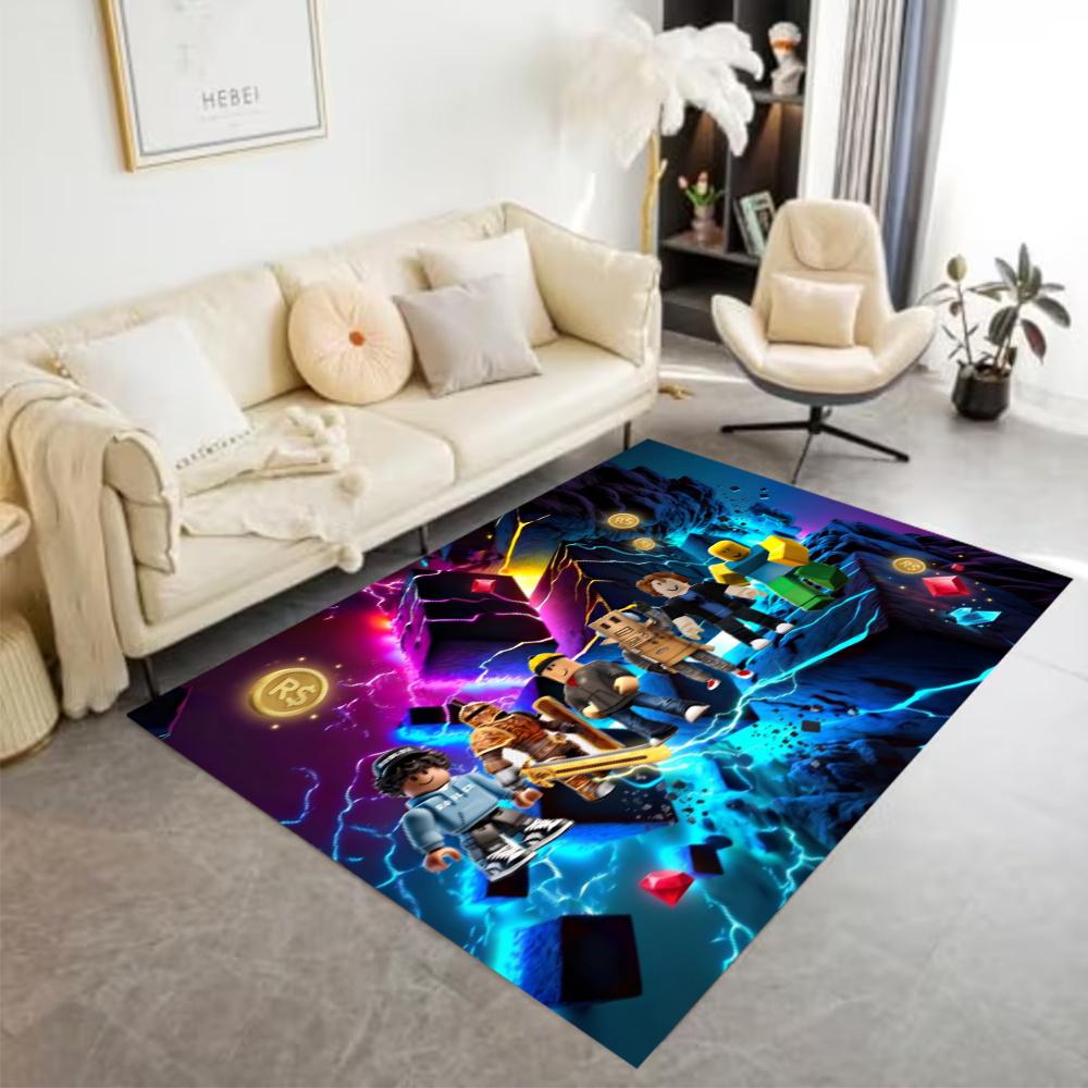 Roblox Colorful Roblox Avatars Area Rug Suitable For Outdoor Study Room Dining Room Playrooms Antislip Carpet Office Home Decor
