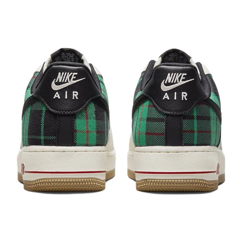 Nike Air Force 1 07 LX Stadium Green Rutete Herresneakers Krem Elfenben Svart DV0791-100