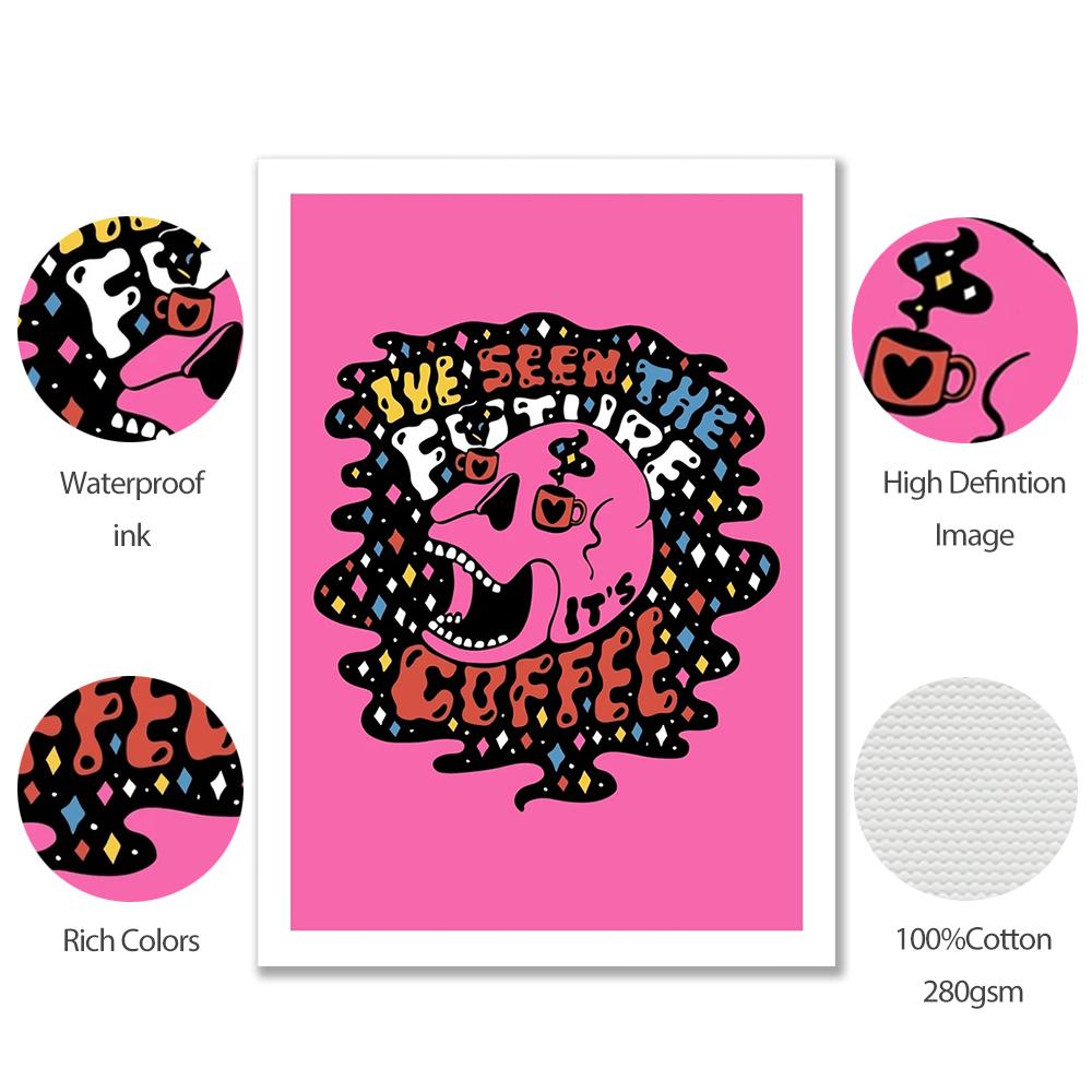 Przytulny abstrakcyjny plakat ścienny sztuka drukuj przyszłość wszechświat marzycielka dziewczyna kaktus różowy pomysł podróż pocztówki płótno malarstwo wystrój domu