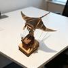 Wooden Electric Manta Ray Ornament Handmade Artisan Bionic Manta Ray Automaton Lifelike Mechanical Ocean Animal Home Office Desk Decoration