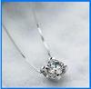 Korean Fashion Imitation Silver Zircon Pendant Necklace for Women