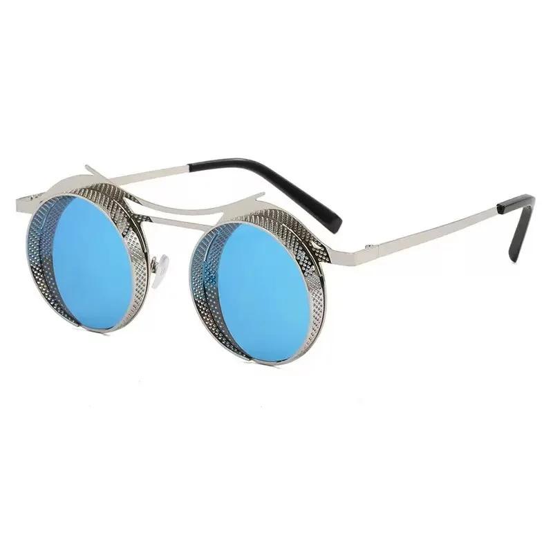 

Men S Steampunk Sunglasses Stylish Round Punk-Inspired Shades Unisex Vintage Luxury Retro Style Uv400 Vacation Sunglasses