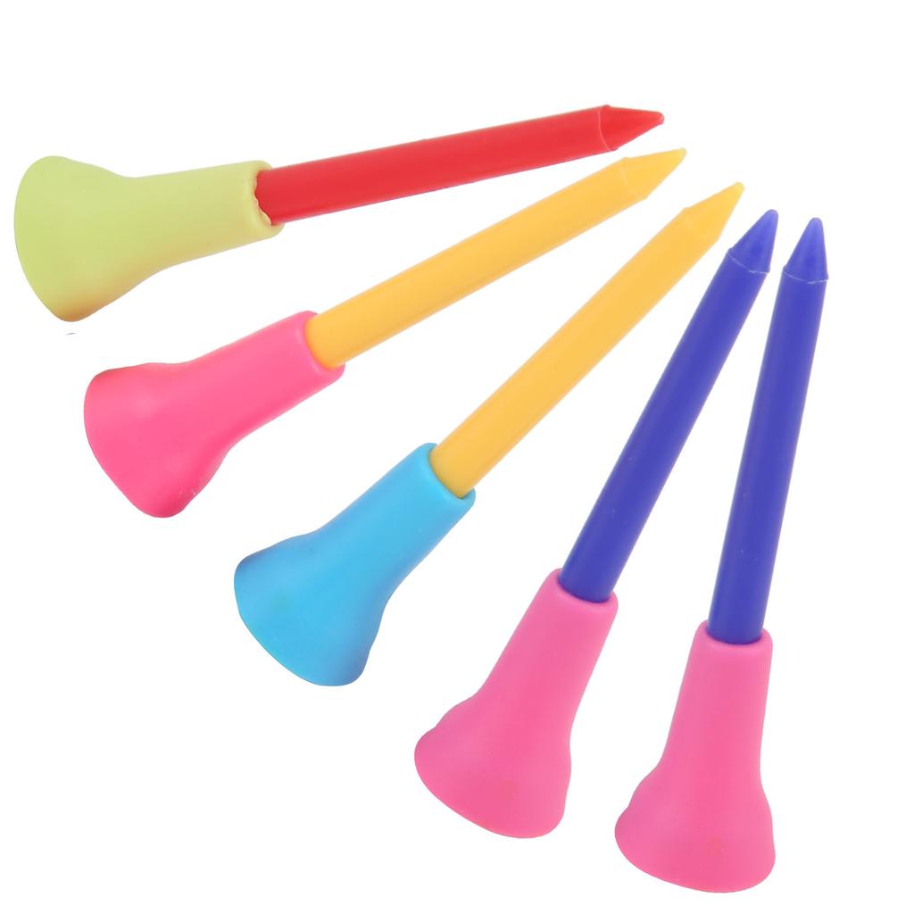 5 PcsPack Golf Tees Plastic Ball Holder Rubber Cushion Outdoor Sports Training Accessories