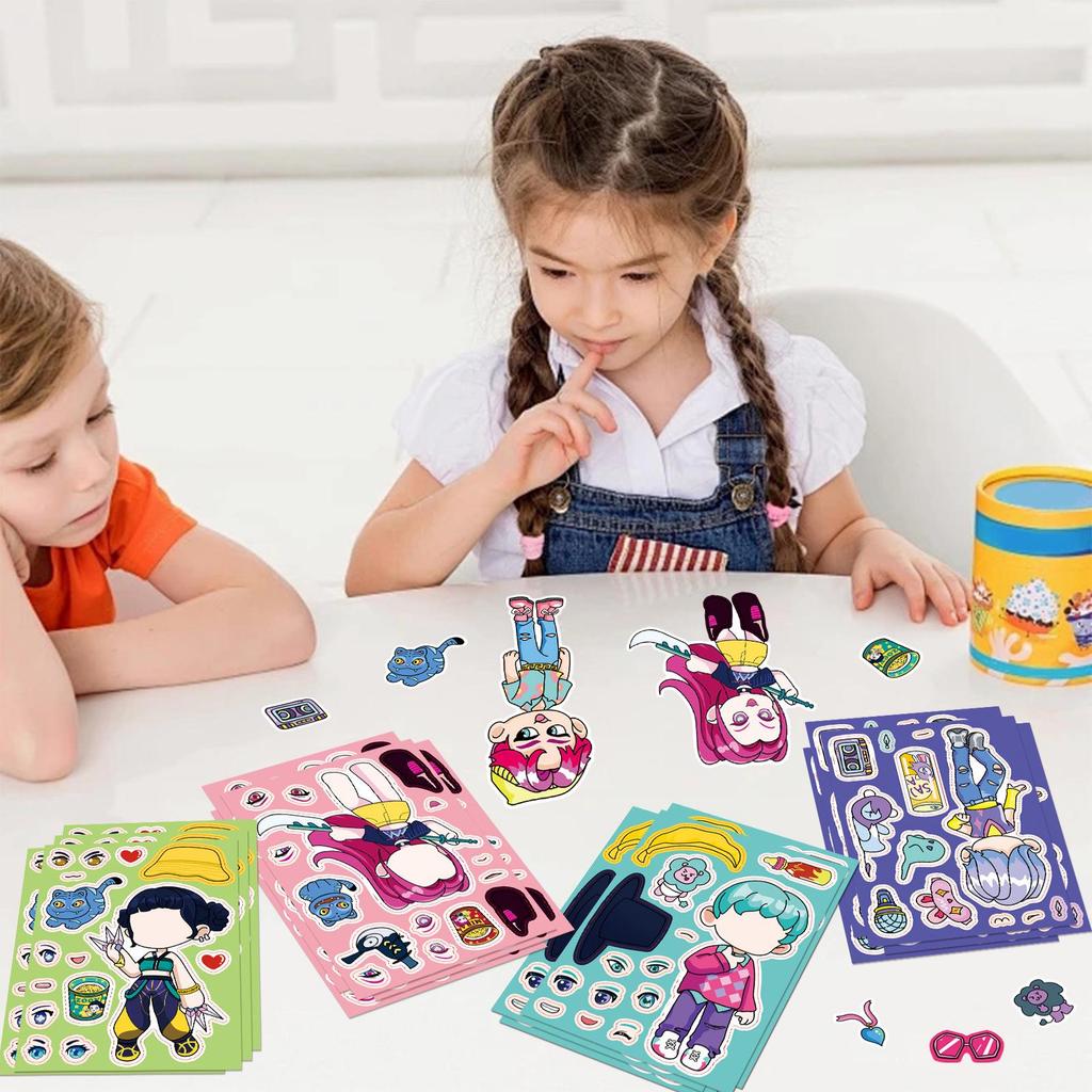 Witch Hunter Group Face Swap Sticker Set - 8 Sheets for Creative Parent-Child Fun