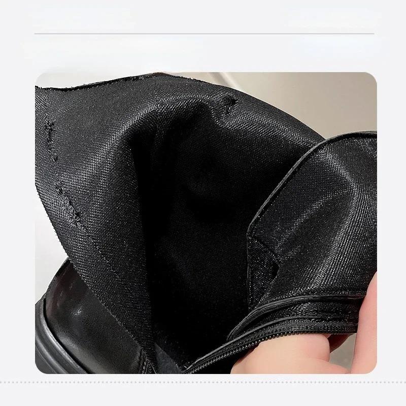 Fashion Trend Punk Women's Boots Buckle Platform Boots Mid-calf Gothic Boots for Women Autumn Ladies Motorcycle Boot Pu Leather Shoes