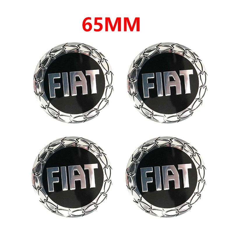 4pcs 65mm 60mm 3D logo car emblem Wheel Center Hub auto Rim refit dust-proof badge covers sticker styling accessories For FIAT