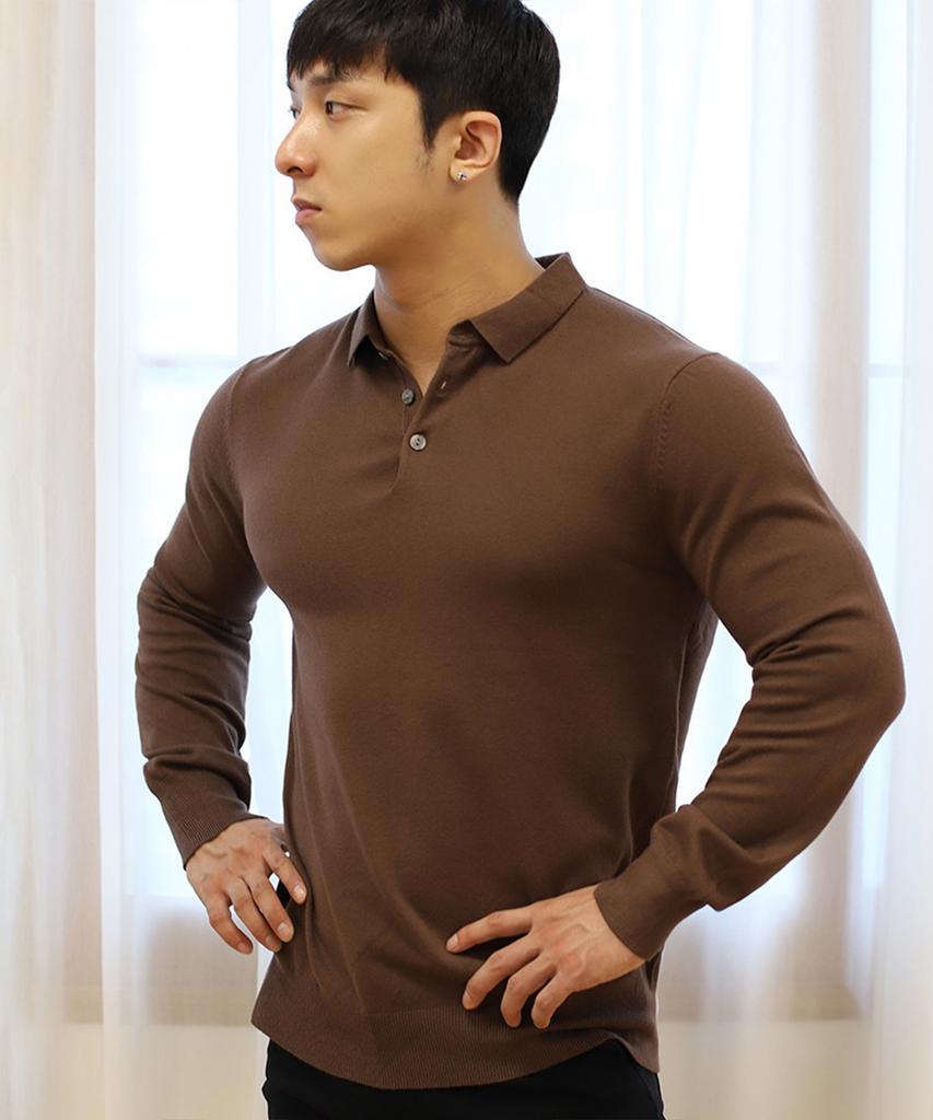 Bestfit 2-Pack Soft Muscle Fit Collared Neck Long Sleeve Knit (Type B)