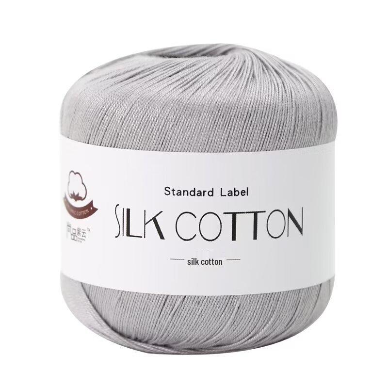 Hand-Woven Mulberry Silk Cotton Lace Yarn No. 6 for DIY Crochet & Fine Wool Projects