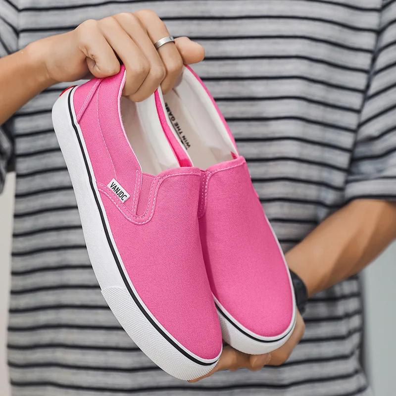 Canvas Shoes Women Couple Slip on Flat Comfortable Casual Shoes Fashion Platform Ladies Vulcanized Shoes Zapatillas Mujer