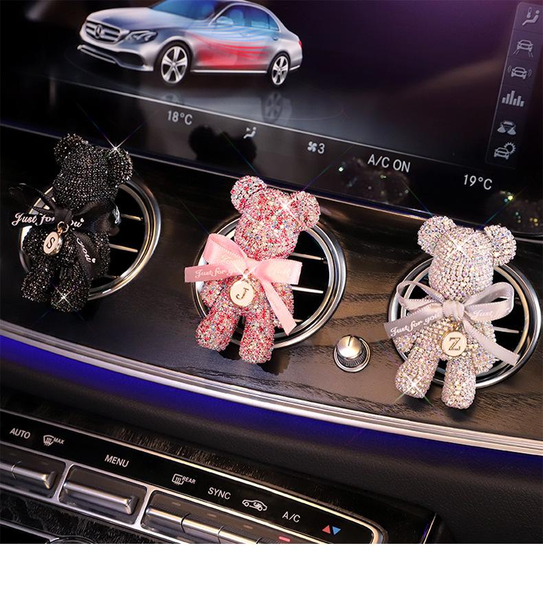 New Car Bear Air Freshener and Bear Auto Rearview Mirror Pendant Air Vent Perfume Parfum Flavoring for Auto Interior Accessories