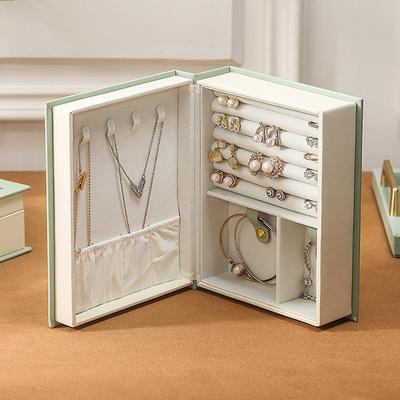 Livre Bijoux Boucles d'oreilles Rétro Boucles d'oreilles Puces Rangement Ménager Créatif Grande Capacité Bague Collier Boîte à Bijoux Livre