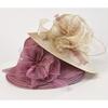 New hat women's summer straw visor sunscreen big edge organza flower straw hat beach hat