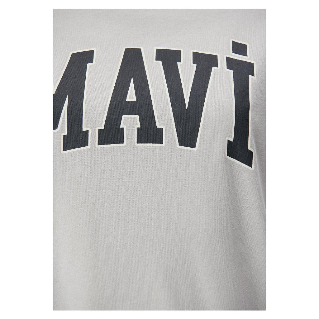 Logo Printed Gray T-shirt Oversize / Wide Cut 1600843-70074