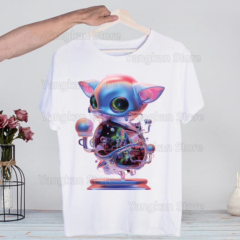 Frutiger Aero Harajuku T-skjorter Sommer Menn/Kvinner Hip Hop Morsom Trykk T-skjorte Streetwear T-skjorte Kortermet Tee Topp