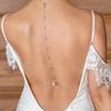 Zircon Water Drop Back Chain Long Necklace For Bridal Charm Wedding Accessories Sexy Chain Necklace Backless Dress Jewelry