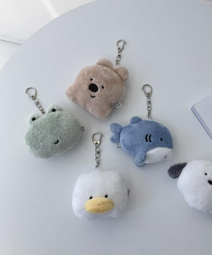 AS KNOW AS Plus (ASKNOW AS PLUS) ZY8556 Squishy Animal Keychain, Duck, Cute, Fluffy Plush Toy, White