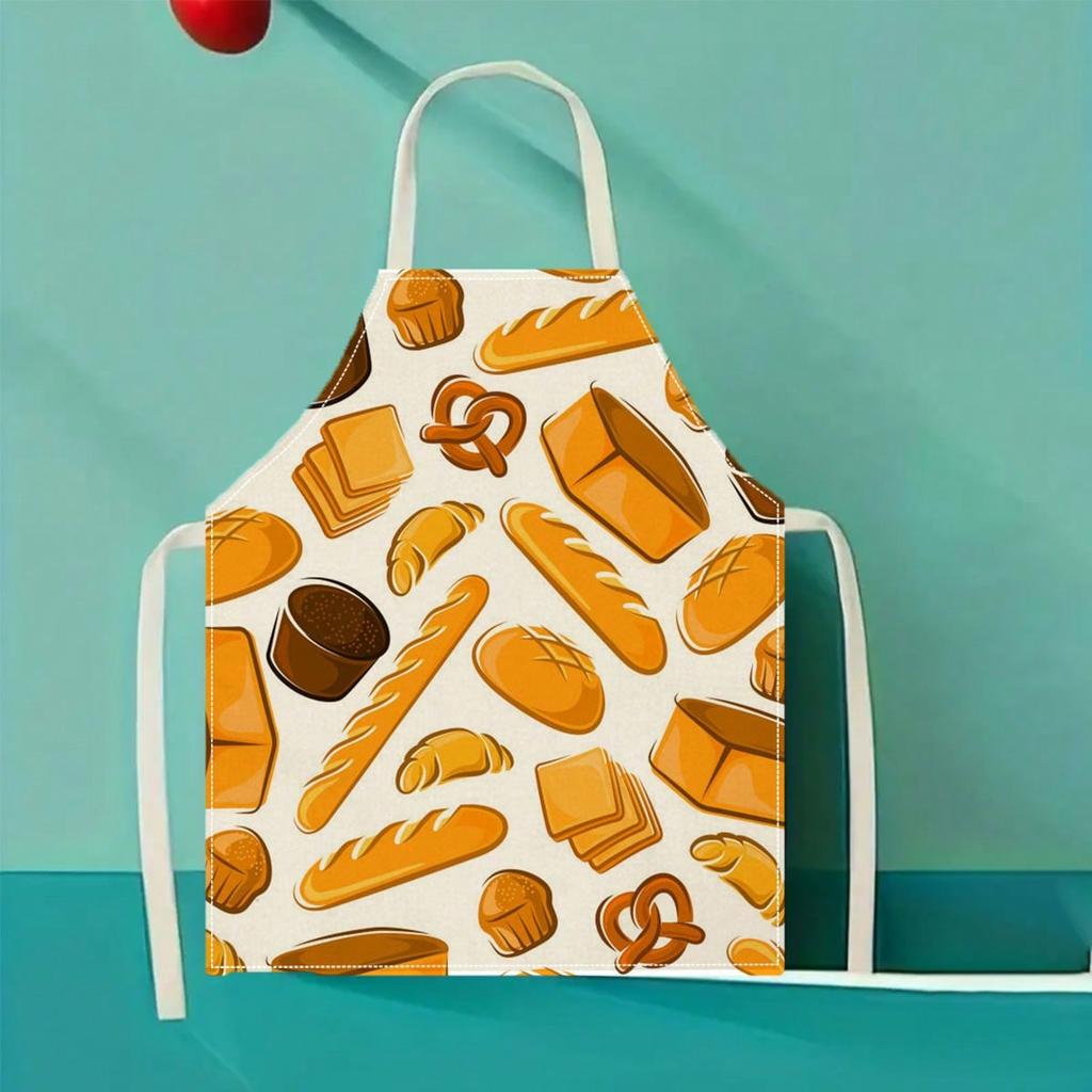 Cute Food Print Apron, Cartoon Baking Pastry Kitchen Bib, Sweet Fruit Ice Cream Cooking Apron, Novelty Gift for Women