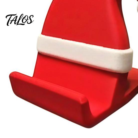 Smart Phone Cradle for Desk 3D Printed Santa Hat Stand, Christmas Holder Cute Holiday Accessories Phone, Creative Sturdy Cell Dock, Festive Decoration