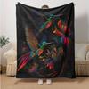 1pc Colorful Hummingbirds In Flight Themed Blanket  Seasonal Home Decorative, Living Room, Travel, Camping, Car Blankets