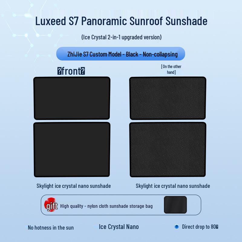 Luxeed S7 2023 Sunroof Sunshade: Ice Crystal Heat Insulation & Privacy Shield 2023 Model S7
