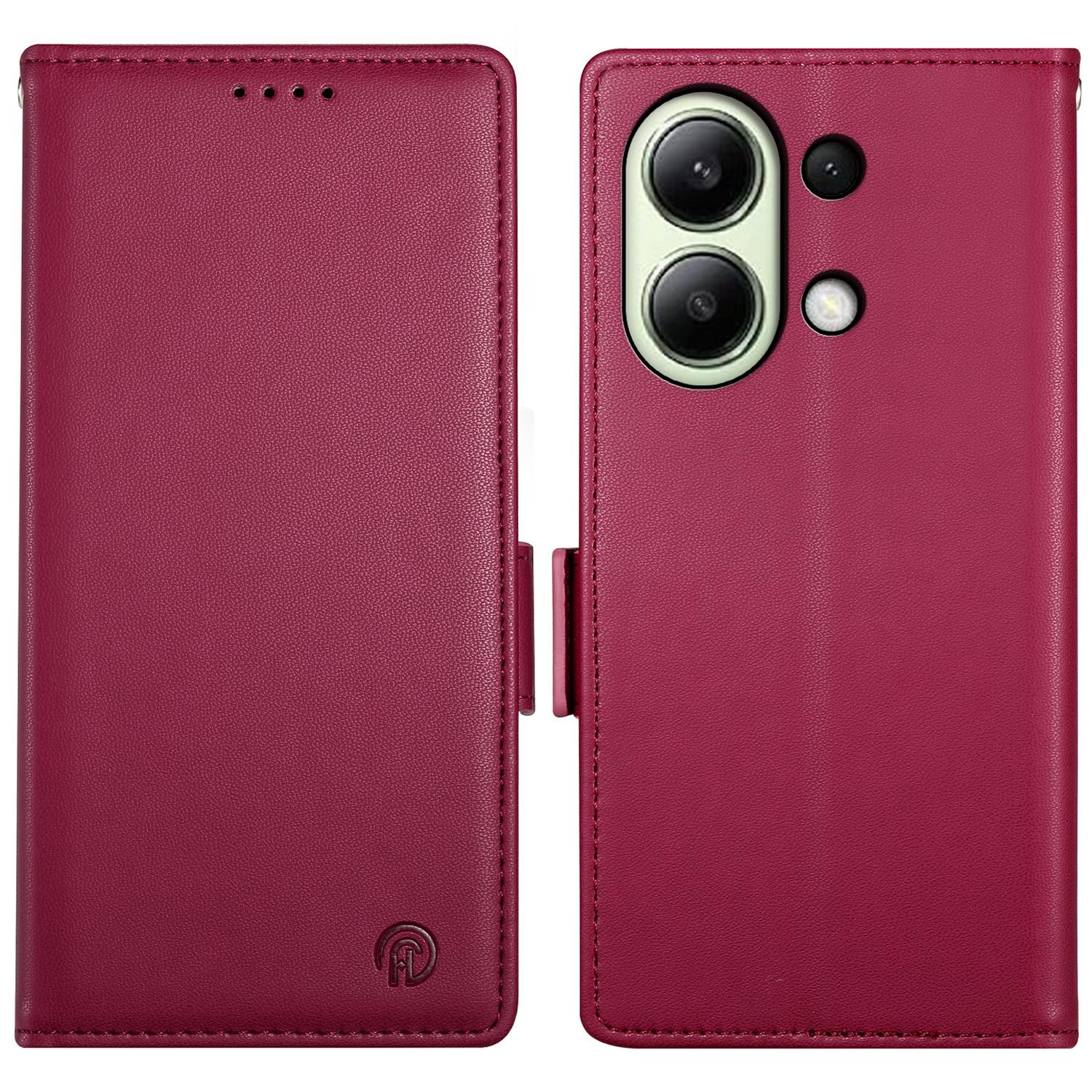 

DF-010 Для Xiaomi Redmi Note 13 4G Чохол-гаманець Шкіряний чохол для телефону проти подряпин Wine Red