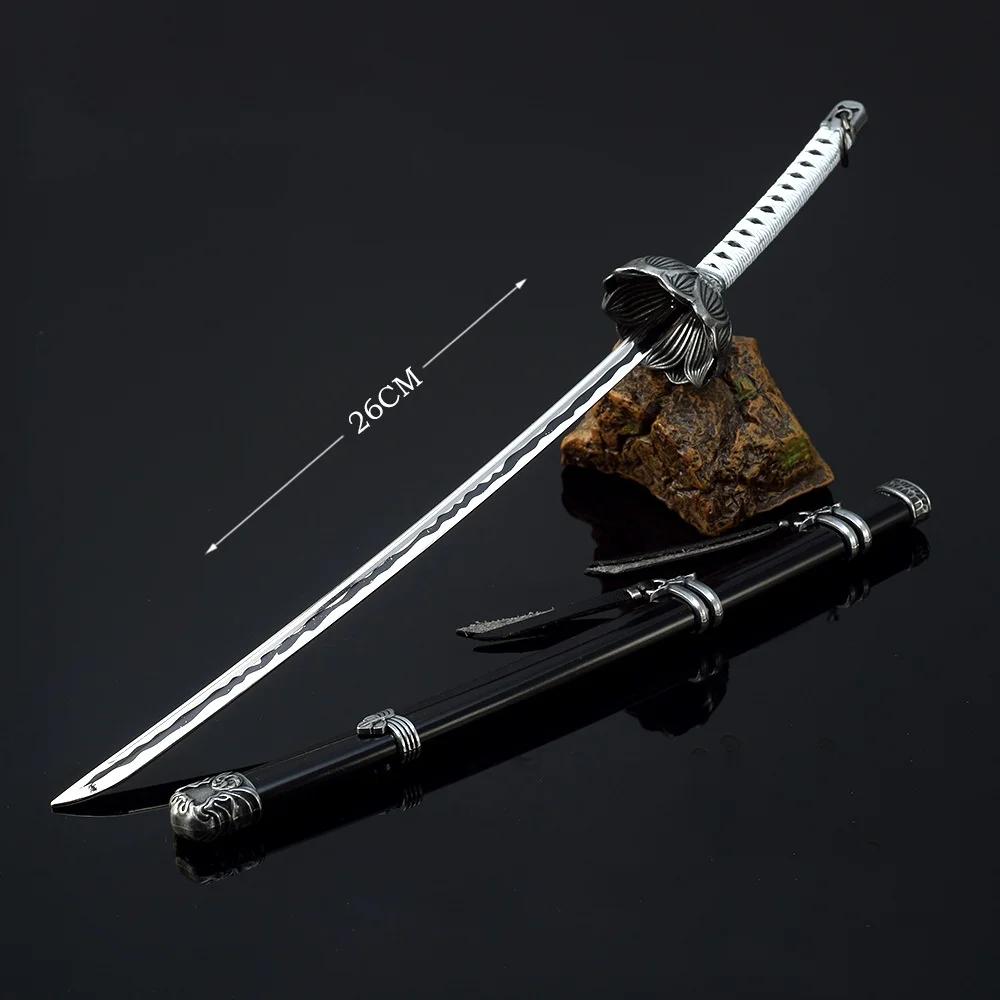 25cm Metal Sekiro Wolf Katana Sword Mini Ninja Knife Japanese Samurai Katana Blade Real Size Weapon Model Kid Toy Anime Gift