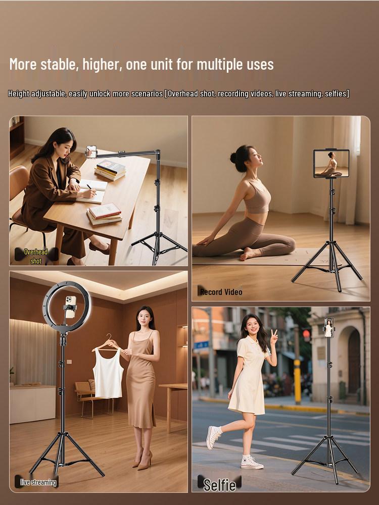 Dedicated Mobile Phone Holder Tripod with Fill Light for Live Broadcasts and Outdoor Shooting
