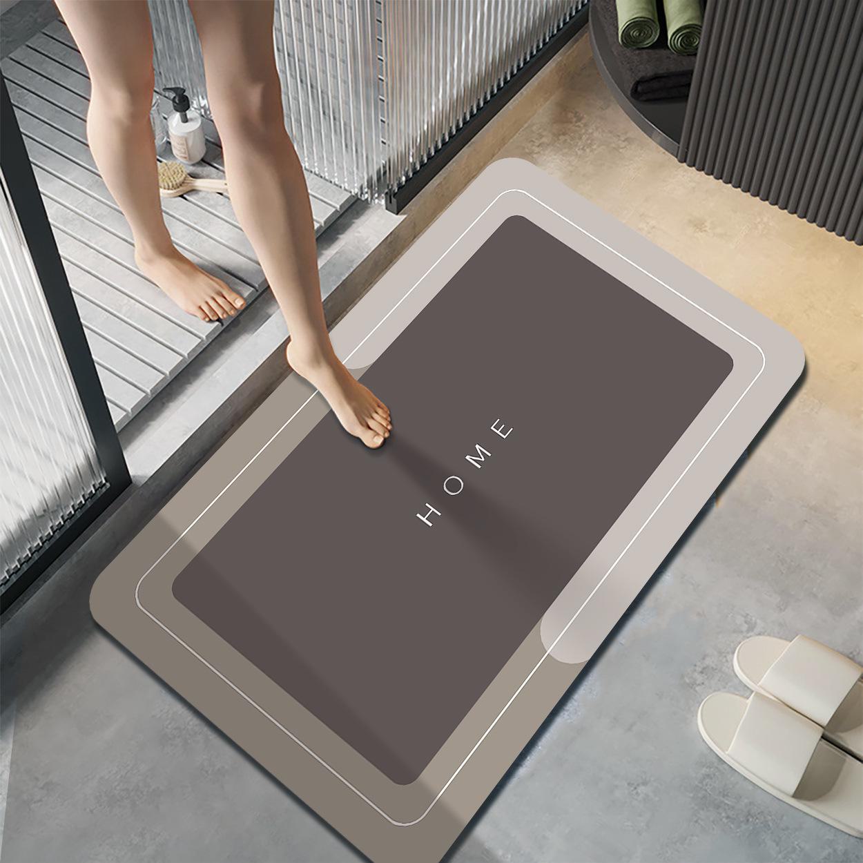 

8A8 Впитывающие и грязеотталкивающие диатомовые грязевые кристаллические бархатные противоскользящие коврики для ванной и входа Square, 50*80【Crystal Velvet】