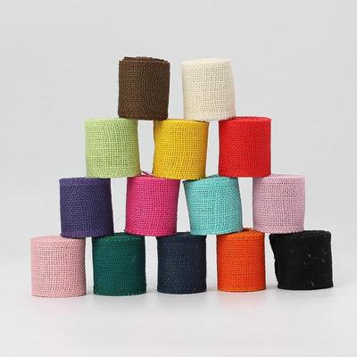 Artigianato e regali Nastro di canapa decorativo fatto a mano fai da te Nastro di canapa con risvolto colorato Rotolo da 2 m