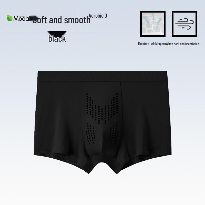 Men's Oyster Antibacterial Breathable Knitted Mid-Waist Massage Underwear.