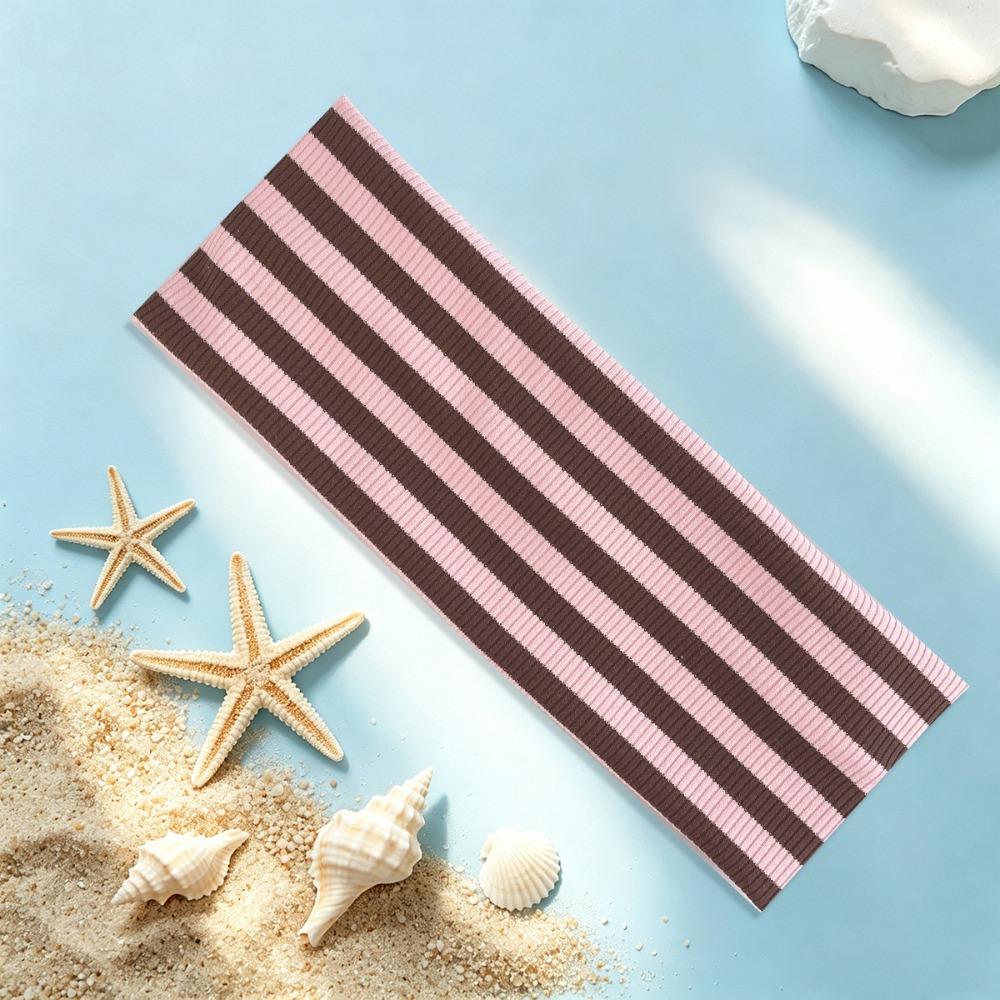 Fashion Striped Elastic Hair Band Sweat-absorbing Soft Wide Hairband Hair Accessories Non-slip Sports Headband