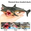 Oenux Savage Marine Sea Overlord 3 Headed Shark Megalodon Action Figure Ocean Animals Big Shark Fish Model PVC Cool Toy Kid Gift