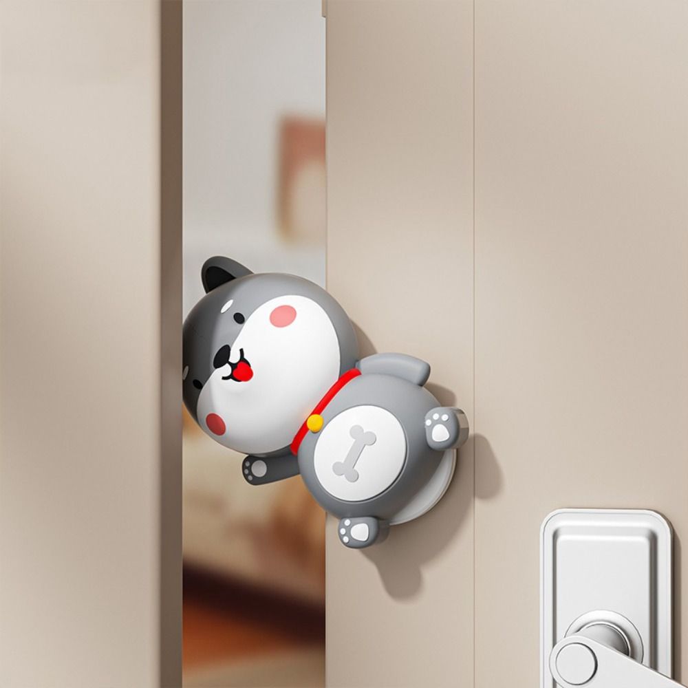 Silicone Door Stopper Cartoon Animal Automatic Closing Prevention Safety Door Stop Hand Buffer Windproof Function
