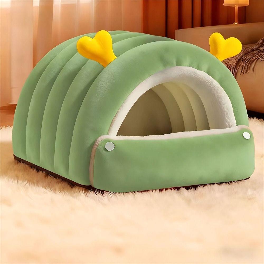 Portable Enclosed Cat Bed Mat Warm Soft Pet House Kennel Comfortable Small Pet Bed  Puppy